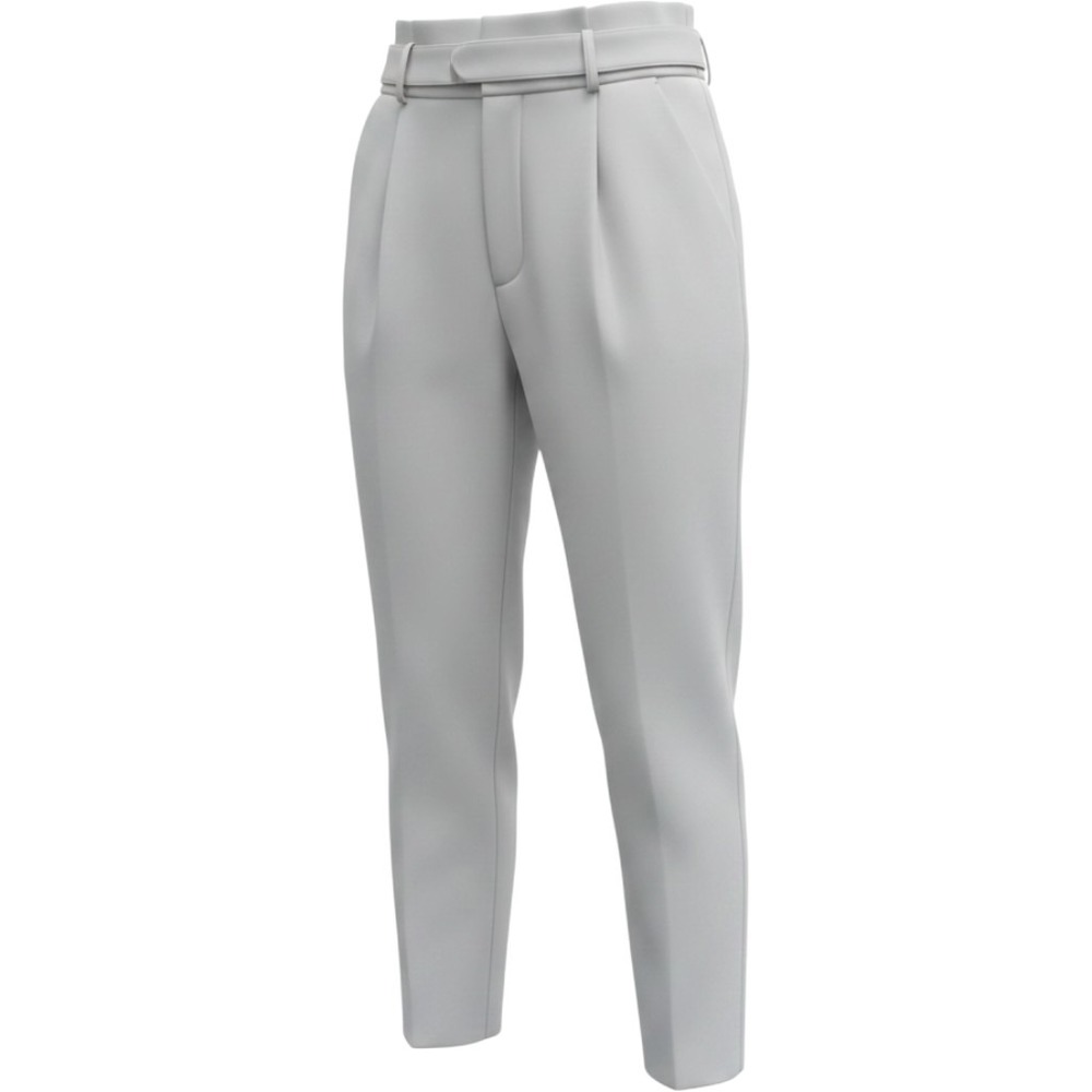 Brunello Cucinelli Belted Pants 10 Gray Virgin Wool Blend Paper Bag Pleated NWOT